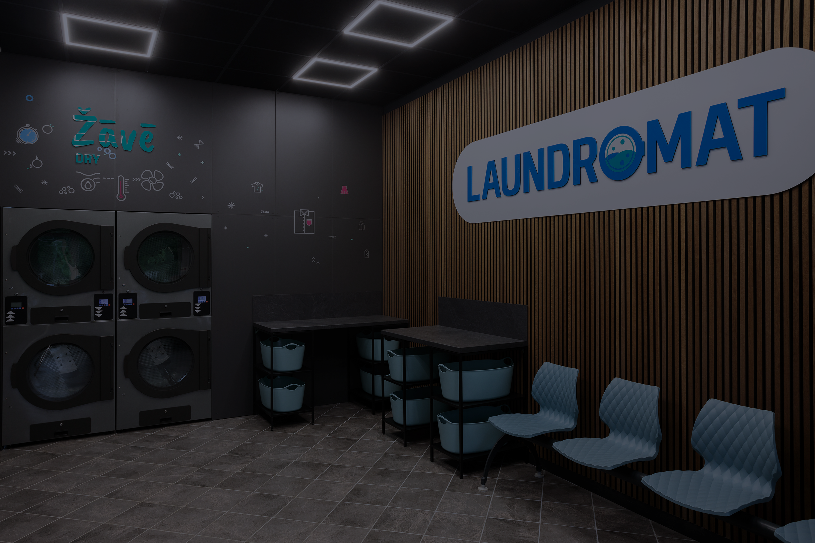 Laundromat fona attēls